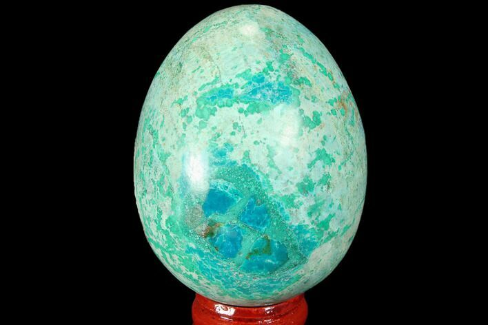 Polished Chrysocolla Egg - Peru #99468